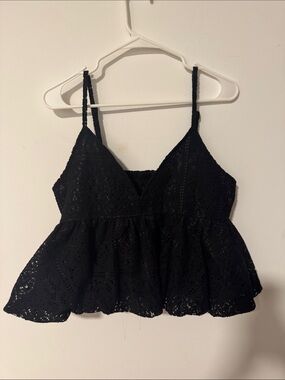 Japanese vintage lace bubble crop top